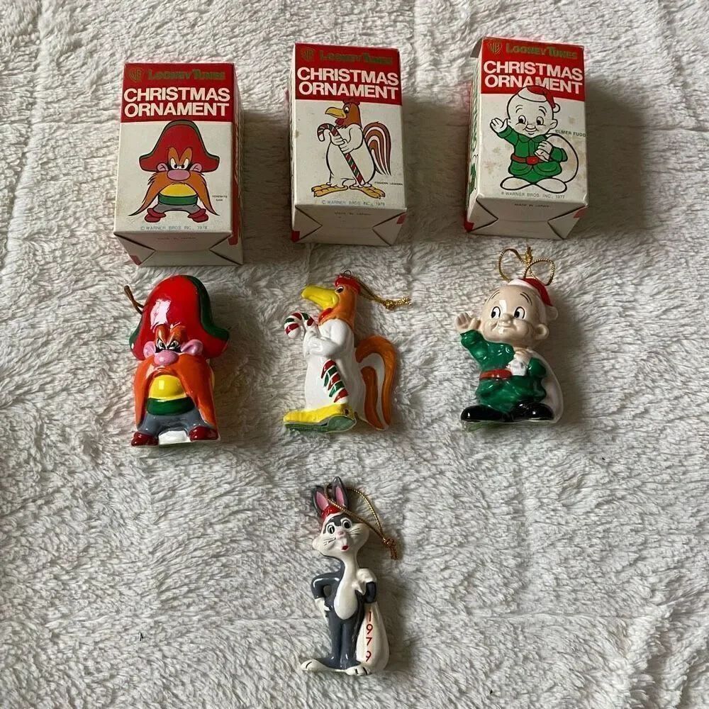 Vintage Looney Tunes Christmas Ornament 1978 Foghorn Leghorn Elmer Bugs Bunny Lo